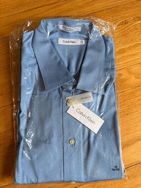 Calvin Klein Men’s Sky Blue Stretch Dress Shirt